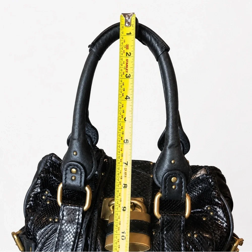 CHLOE PADDINGTON Mini Black Leather Satchel with LOCK & KEY